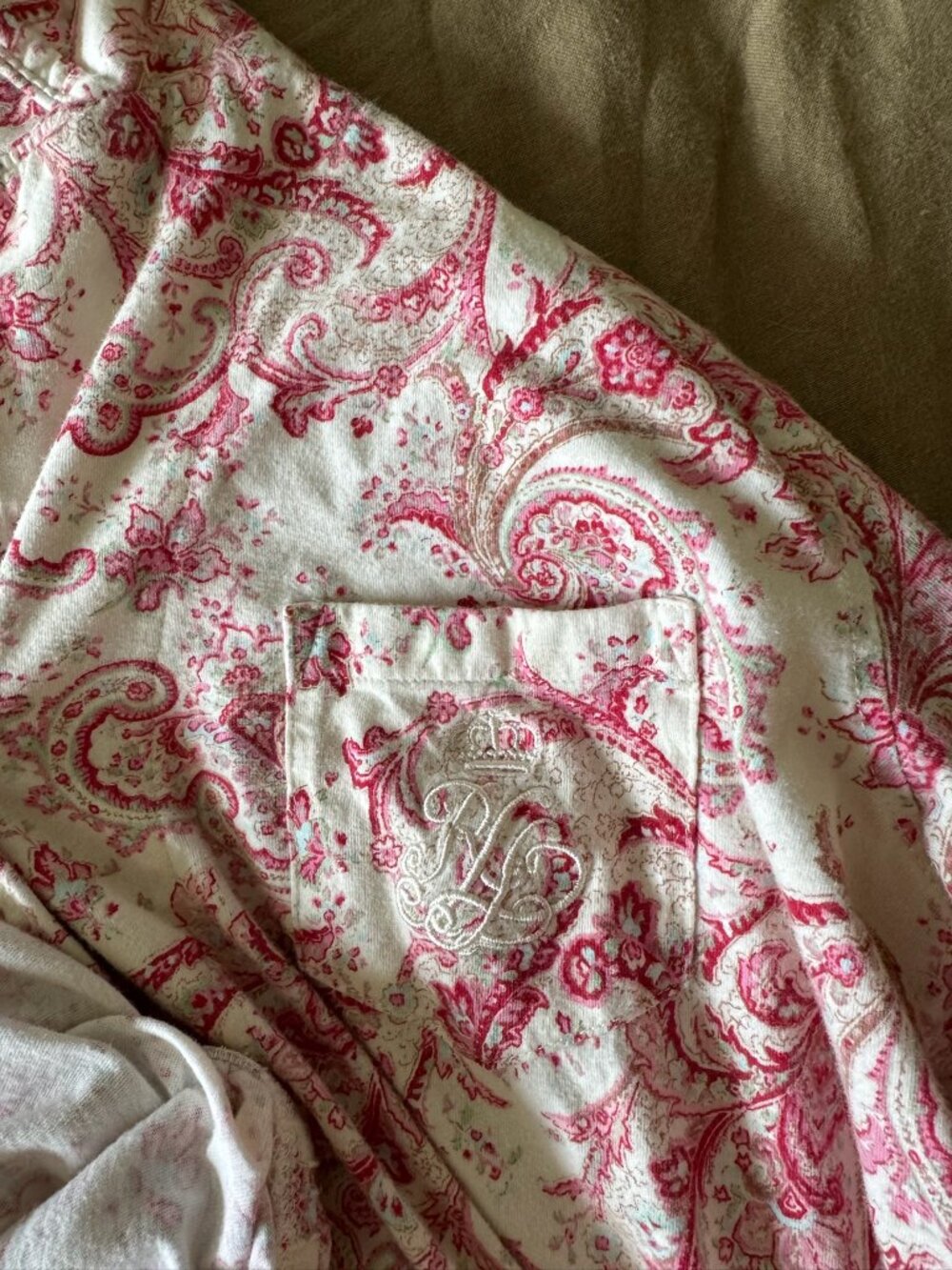 Lauren Ralph Lauren Pink Paisley Cotton Pajama Set Size Medium - Picture 4 of 6